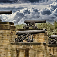 Buy canvas prints of Lord Collingwood Cannons (Digital Art) by Kevin Maughan