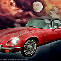 Buy canvas prints of E-Type Red Jaguar (Digital Art) by Kevin Maughan