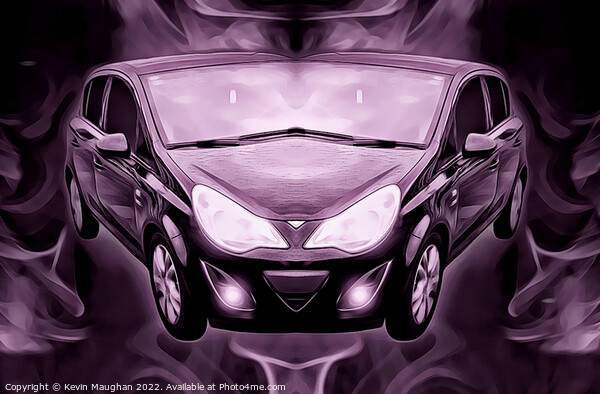 Vaxhall Corsa Abstract Art Picture Board by Kevin Maughan
