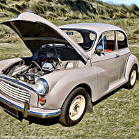 Buy canvas prints of Coastal Classic: The Timeless Morris Minor by Kevin Maughan