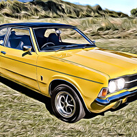 Buy canvas prints of 1976 Ford Cortina Mk3 (Digital Art) by Kevin Maughan