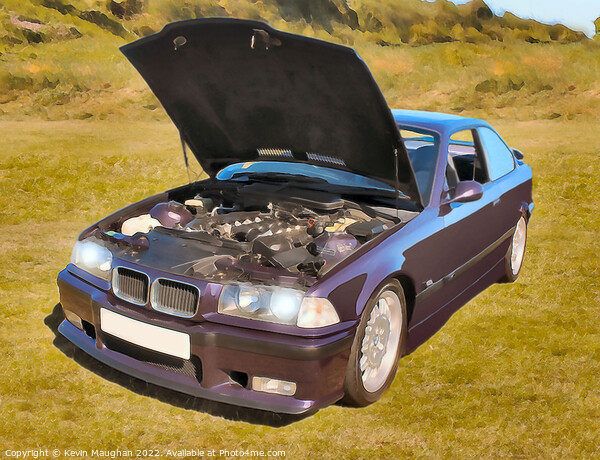 1995 BMW 3 Series M3 (Watercolour Image) Picture Board by Kevin Maughan