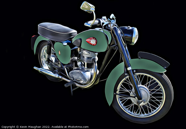 Timeless Classic BSA C12 Motorbike Picture Board by Kevin Maughan