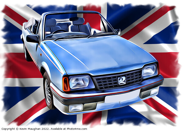 1986 Vauxhall Cavalier Convertible (Digital Art)  Picture Board by Kevin Maughan