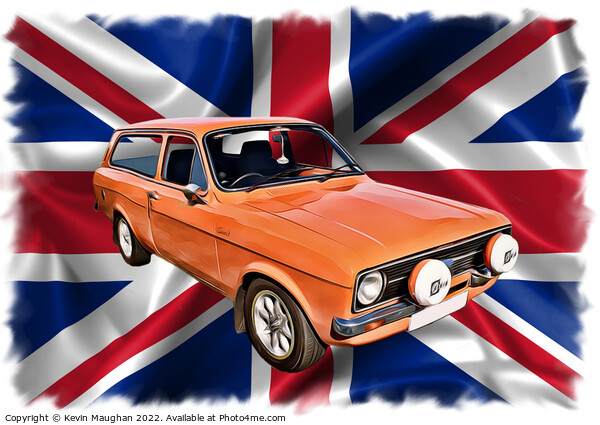 1977 Ford Escort Estate (Digital Art) Picture Board by Kevin Maughan