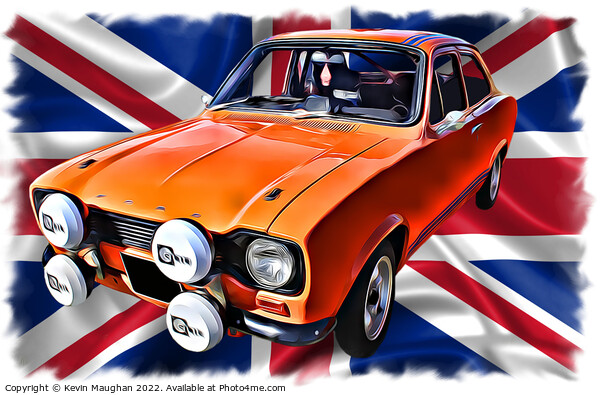 1971 Ford Escort (Digital Art) Picture Board by Kevin Maughan