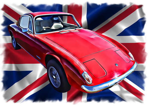 1973 Lotus Elan (Digital Art) Picture Board by Kevin Maughan