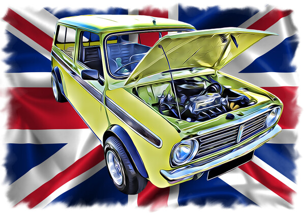 1974 Morris Mini Clubman Estate (Digital Art) Picture Board by Kevin Maughan
