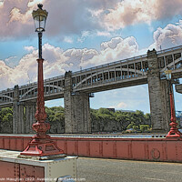 Buy canvas prints of High Level Bridge Newcastle (Sketch Style Image) by Kevin Maughan