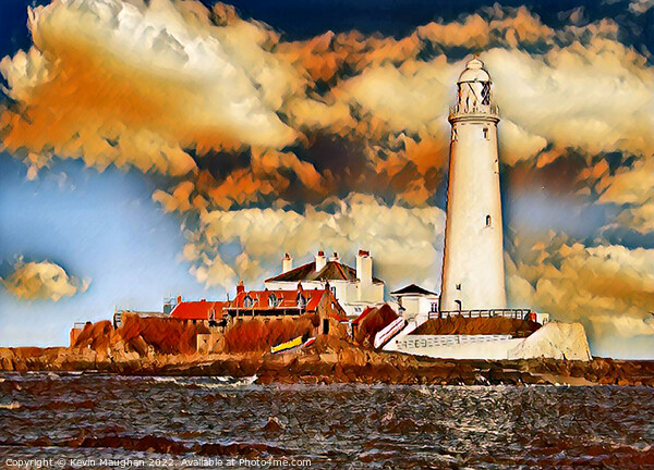 St Marys Lighthouse (Digital Art Version Picture Board by Kevin Maughan