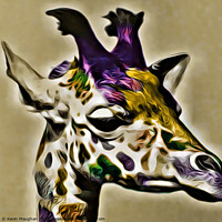 Buy canvas prints of Majestic Giraffe in Art Deco Style by Kevin Maughan