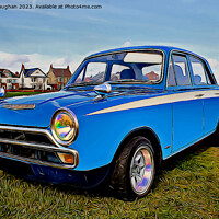 Buy canvas prints of Blue Classic Ford Cortina by Kevin Maughan