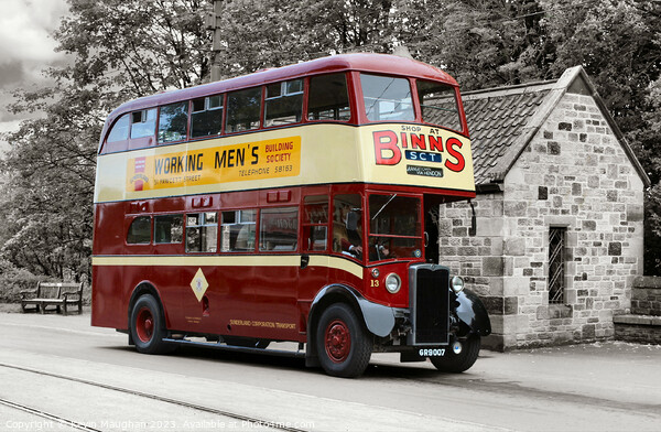 Red Double Decker Roaming Crossley 1947 Picture Board by Kevin Maughan