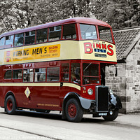 Buy canvas prints of Red Double Decker Roaming Crossley 1947 by Kevin Maughan