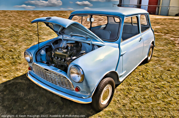 Vintage Austin Mini Car Picture Board by Kevin Maughan
