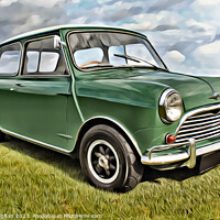 Buy canvas prints of Vintage Morris Mini on the Grass by Kevin Maughan