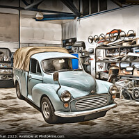 Buy canvas prints of "Vintage Blue Morris 8 Pickup: A Timeless Beauty" by Kevin Maughan