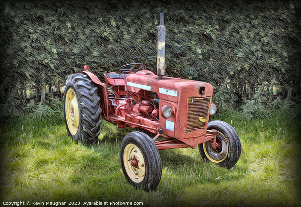 "Vibrant Red Tractor in the Countryside" Picture Board by Kevin Maughan