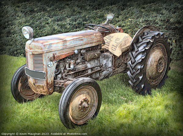 "Vintage Elegance: The Iconic Ferguson TEA Tractor Picture Board by Kevin Maughan