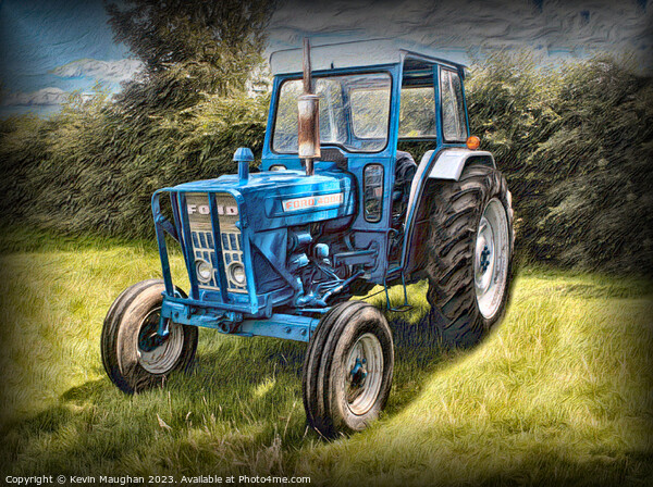 "Rustic Charm: Ford 4000 Tractor in Vibrant Colore Picture Board by Kevin Maughan