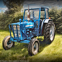 Buy canvas prints of "Rustic Charm: Ford 4000 Tractor in Vibrant Colore by Kevin Maughan