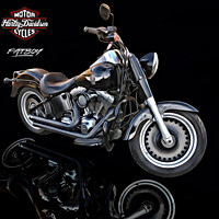 Buy canvas prints of Harley Davidson Fat Boy Motorbike by Kevin Maughan