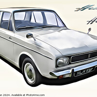 Buy canvas prints of Hillman Hunter 4 Door Saloon Car by Kevin Maughan