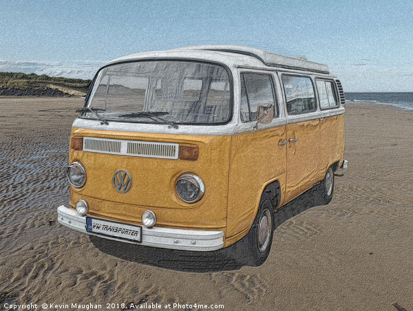 VW Transporter 1979 Sketch Picture Board by Kevin Maughan