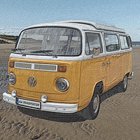 Buy canvas prints of VW Transporter 1979 Sketch by Kevin Maughan
