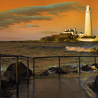 Buy canvas prints of St Marys Lighthouse Whitley Bay by Kevin Maughan