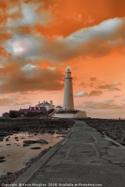 St Marys Lighthouse Whitley Bay North Tyneside Picture Board by Kevin Maughan