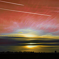 Buy canvas prints of Plane Vapour Trails by Kevin Maughan