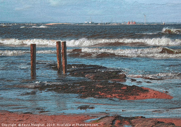 The Sea At Whitley Bay Near The Lighthouse Picture Board by Kevin Maughan