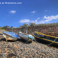 Buy canvas prints of Boats on shingle beach near Loch Ewe, Scotland - P by Philip Brown