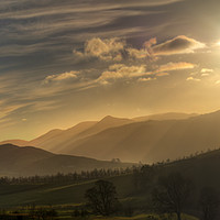 Buy canvas prints of Evening light of The Lake District near Threlkeld by Philip Brown