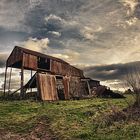 Buy canvas prints of The Tumbledown Barn - Panoramic by Philip Brown