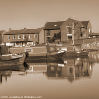 Buy canvas prints of Canal Basin, Stourport on Severn - Sepia Colour Ve by Philip Brown