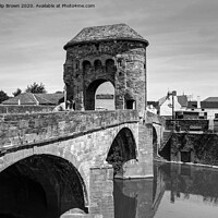 Buy canvas prints of Monmouth 13th Century Bridge and Gate, Wales - Bla by Philip Brown