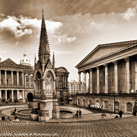 Buy canvas prints of Birmingham Art Gallery & Town Hall 2011- Sepia by Philip Brown