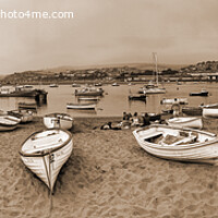 Buy canvas prints of Boats on Teign River Beach, Teignmouth, Devon by Philip Brown