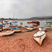 Buy canvas prints of Boats on Teign River Beach, Teignmouth, Devon by Philip Brown