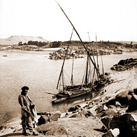 Buy canvas prints of 100 Year old Egyptian Photo, The Elephantine Islan by Philip Brown
