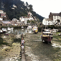 Buy canvas prints of Polperro in Cornwall, around 1988 - Colorized by Philip Brown