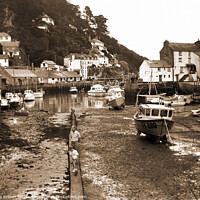 Buy canvas prints of Polperro in Cornwall, around 1988 - Sepia by Philip Brown
