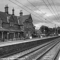 Buy canvas prints of Chathill Train Station, Northumberland B&W by Philip Brown