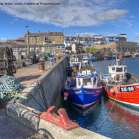 Buy canvas prints of Fishing Boats at Seahouses Harbour Cropped by Philip Brown