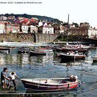 Buy canvas prints of Mousehole in Cornwall 1980's Colorized  by Philip Brown
