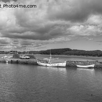Buy canvas prints of Beadnell Harbour, Northumbri, B&W Panorama 1 by Philip Brown
