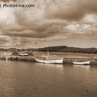 Buy canvas prints of Beadnell Harbour, Northumbria, Sepia Panorama 1 by Philip Brown