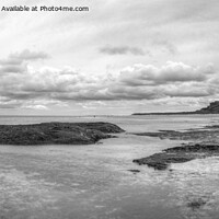 Buy canvas prints of Bamburgh Castle from the Beach, B&W Panorama by Philip Brown